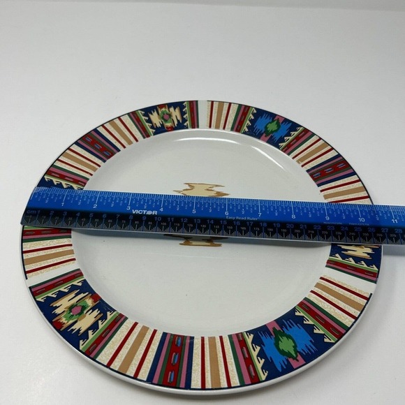 Tienshan Dinner Plate TIE22 Stoneware Southwestern 10 1/2" Set of 5 Vintage - Picture 13 of 13